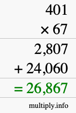 How to calculate 401 times 67 using long multiplication How to calculate 401 times 67 using long multiplication