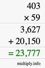 How to calculate 403 times 59 using long multiplication
