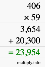 How to calculate 406 times 59 using long multiplication