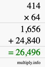 How to calculate 414 times 64 using long multiplication How to calculate 414 times 64 using long multiplication