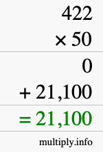 How to calculate 422 times 50 using long multiplication How to calculate 422 times 50 using long multiplication