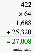 How to calculate 422 times 64 using long multiplication How to calculate 422 times 64 using long multiplication