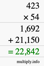How to calculate 423 times 54 using long multiplication How to calculate 423 times 54 using long multiplication