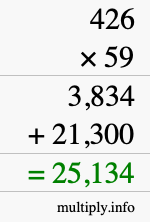 How to calculate 426 times 59 using long multiplication