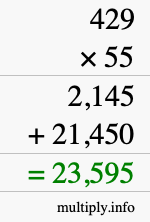 How to calculate 429 times 55 using long multiplication How to calculate 429 times 55 using long multiplication