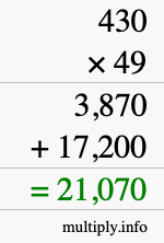 How to calculate 430 times 49 using long multiplication How to calculate 430 times 49 using long multiplication