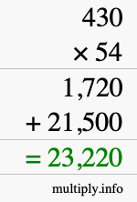 How to calculate 430 times 54 using long multiplication How to calculate 430 times 54 using long multiplication