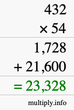 How to calculate 432 times 54 using long multiplication How to calculate 432 times 54 using long multiplication