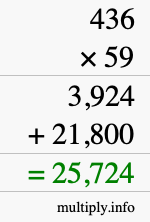 How to calculate 436 times 59 using long multiplication