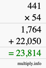 How to calculate 441 times 54 using long multiplication How to calculate 441 times 54 using long multiplication