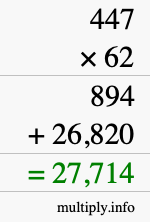 How to calculate 447 times 62 using long multiplication How to calculate 447 times 62 using long multiplication