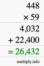 How to calculate 448 times 59 using long multiplication