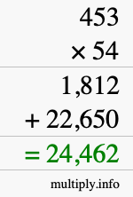 How to calculate 453 times 54 using long multiplication How to calculate 453 times 54 using long multiplication