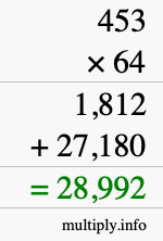How to calculate 453 times 64 using long multiplication How to calculate 453 times 64 using long multiplication