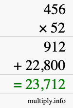How to calculate 456 times 52 using long multiplication How to calculate 456 times 52 using long multiplication