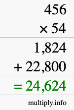 How to calculate 456 times 54 using long multiplication How to calculate 456 times 54 using long multiplication