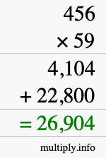 How to calculate 456 times 59 using long multiplication