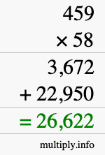 How to calculate 459 times 58 using long multiplication