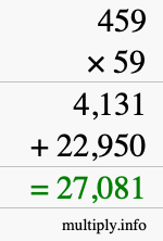 How to calculate 459 times 59 using long multiplication
