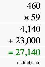 How to calculate 460 times 59 using long multiplication