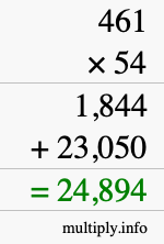 How to calculate 461 times 54 using long multiplication How to calculate 461 times 54 using long multiplication