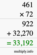 How to calculate 461 times 72 using long multiplication How to calculate 461 times 72 using long multiplication