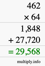 How to calculate 462 times 64 using long multiplication How to calculate 462 times 64 using long multiplication
