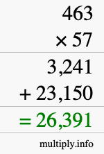 How to calculate 463 times 57 using long multiplication How to calculate 463 times 57 using long multiplication