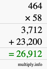 How to calculate 464 times 58 using long multiplication How to calculate 464 times 58 using long multiplication