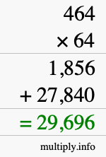 How to calculate 464 times 64 using long multiplication How to calculate 464 times 64 using long multiplication