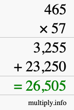 How to calculate 465 times 57 using long multiplication How to calculate 465 times 57 using long multiplication