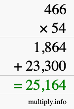 How to calculate 466 times 54 using long multiplication How to calculate 466 times 54 using long multiplication