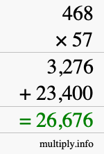 How to calculate 468 times 57 using long multiplication How to calculate 468 times 57 using long multiplication