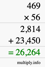 How to calculate 469 times 56 using long multiplication