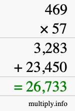 How to calculate 469 times 57 using long multiplication How to calculate 469 times 57 using long multiplication