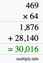 How to calculate 469 times 64 using long multiplication How to calculate 469 times 64 using long multiplication