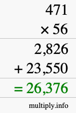 How to calculate 471 times 56 using long multiplication