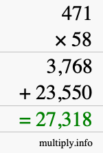 How to calculate 471 times 58 using long multiplication How to calculate 471 times 58 using long multiplication