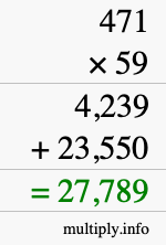 How to calculate 471 times 59 using long multiplication