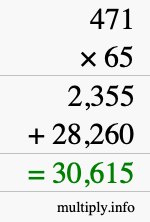 How to calculate 471 times 65 using long multiplication