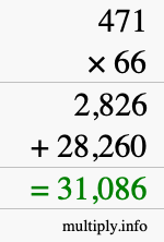 How to calculate 471 times 66 using long multiplication