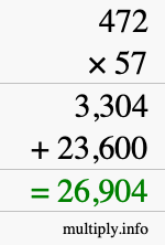 How to calculate 472 times 57 using long multiplication How to calculate 472 times 57 using long multiplication