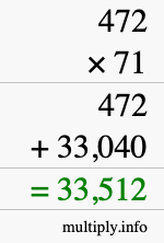 How to calculate 472 times 71 using long multiplication How to calculate 472 times 71 using long multiplication