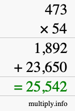 How to calculate 473 times 54 using long multiplication