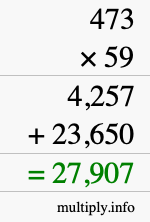 How to calculate 473 times 59 using long multiplication