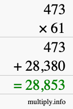 How to calculate 473 times 61 using long multiplication