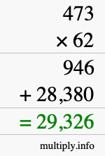 How to calculate 473 times 62 using long multiplication