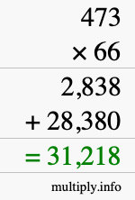 How to calculate 473 times 66 using long multiplication
