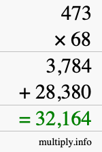 How to calculate 473 times 68 using long multiplication