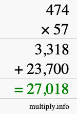 How to calculate 474 times 57 using long multiplication How to calculate 474 times 57 using long multiplication